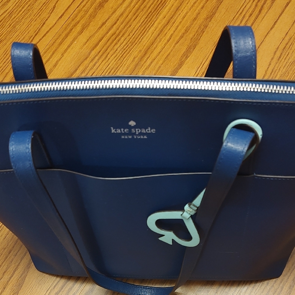 kate spade Navy Blue Tote with Mint Charm - Picture 3 of 3